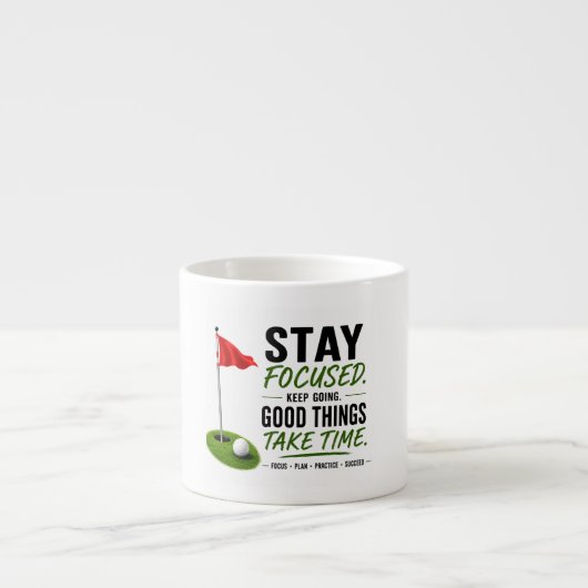 Golf Rode Vlag Golf Lifestyle Typografie Ontwerp Espresso Kop (Voorkant)