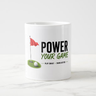 Golf Rode Vlag Golf Lifestyle Typografie Ontwerp Grote Koffiekop
