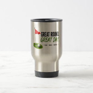 Golf Rode Vlag Golf Lifestyle Typografie Ontwerp Reisbeker