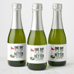 Golf rode vlag Golf Lifestyle Typografie Ontwerp Sparkling Wijnetiket