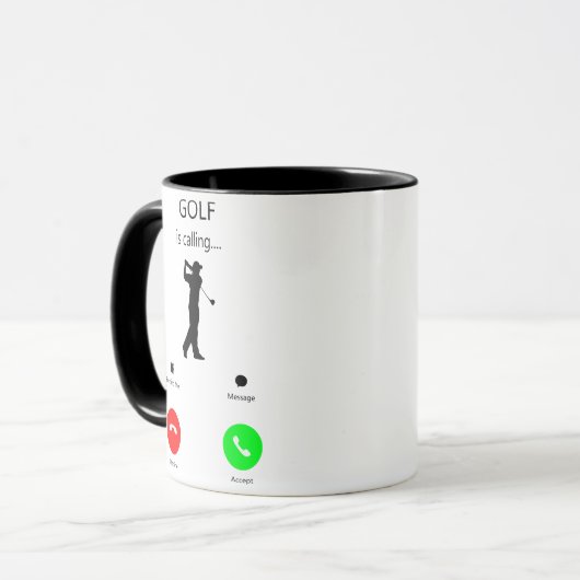 Golf roept, Gift voor Golfer, Golfer Gift Mok (Voorkant links)