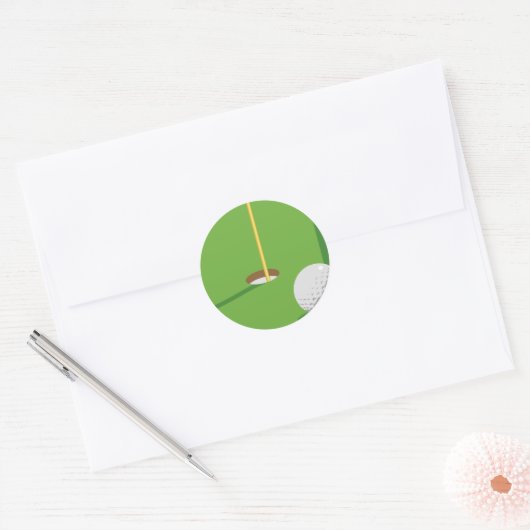 Golf Ronde Sticker (Envelop)