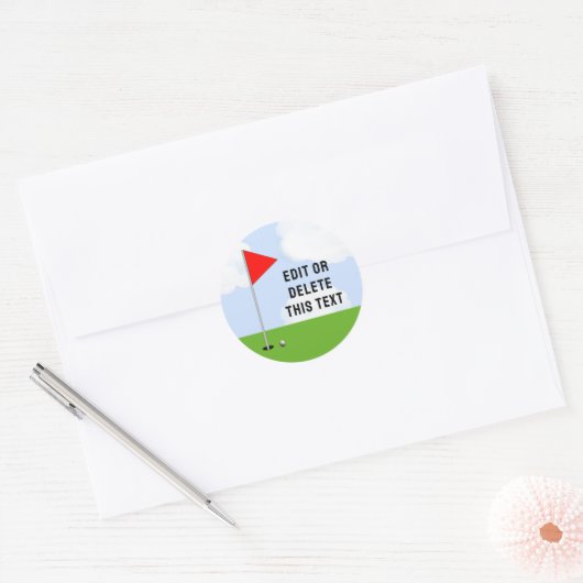 Golf Ronde Sticker (Envelop)