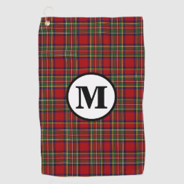 Golf Royal Stewart Tartan Plaid Schots Monogram Golfhanddoek