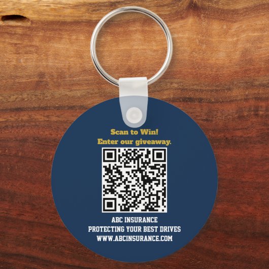 Golf Royalty Aangepaste Sponsor QR Code Sleutelhanger (Achterkant)