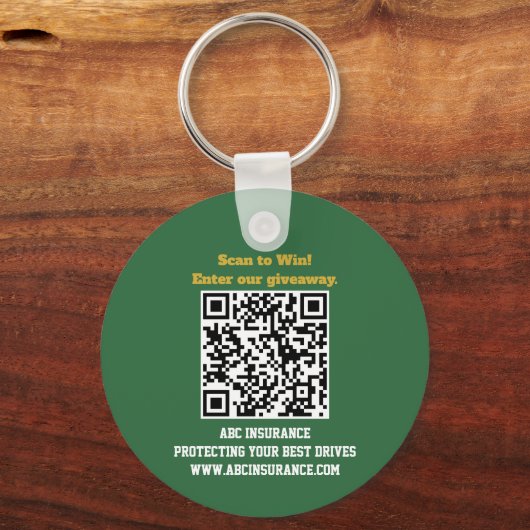 Golf Royalty Aangepaste Sponsor QR Code Sleutelhanger (Achterkant)