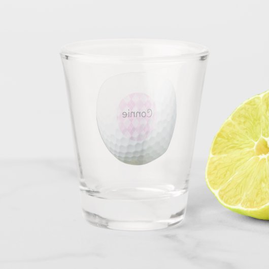 Golf roze Argyle - Gepersonaliseerd heet glas (Achterkant)