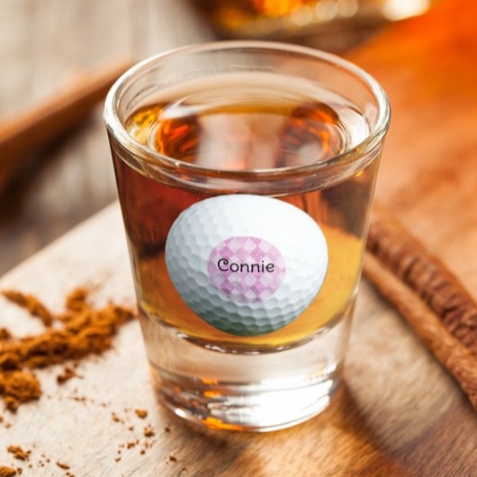 Golf roze Argyle - Gepersonaliseerd heet glas