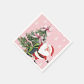 Golf Roze Kerstthema voor Lady Golfer Servet (Hoek)