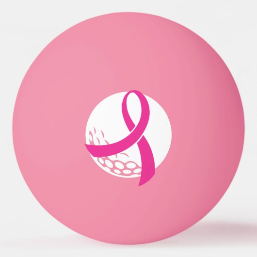 Golf Roze Lint Borstkankerbewustzijn Pingpongbal (Voorkant)