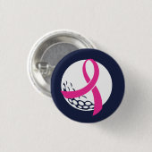 Golf Roze Lint Borstkankerbewustzijn Ronde Button 3,2 Cm (Voorkant /achterkant)