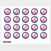 Golf Roze Lint Borstkankerbewustzijn Ronde Sticker (Vel)
