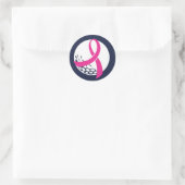 Golf Roze Lint Borstkankerbewustzijn Ronde Sticker (Tas)