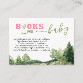 Golf Roze Meisje Baby Shower Par-Tee Boeken Voor B Informatiekaartje