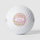 Golf roze plaid gepersonaliseerde genoemd golf bal (Voorkant)