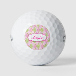 Golf roze plaid gepersonaliseerde genoemd golf bal