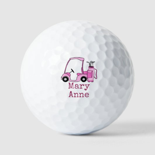 Golf roze thema voor vrouwelijke golfer golfballen (Voorkant)