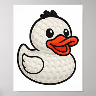 Golf Rubber Eendje Grafisch Cute Dames Kids Golfin Poster