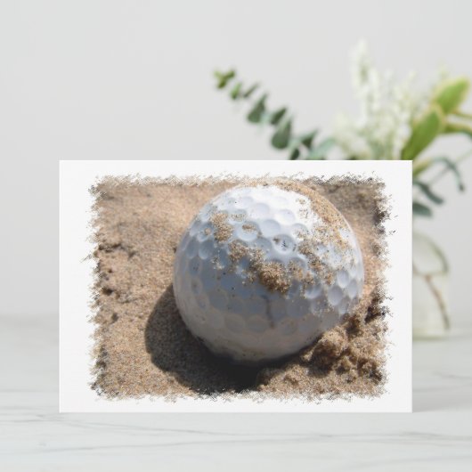 Golf Sand Pit Design Invitation Kaart (Staand voorkant)