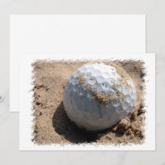 Golf Sand Pit Design Invitation Kaart (Voorkant / Achterkant)
