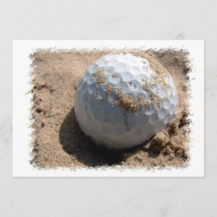 Golf Sand Pit Design Invitation Kaart