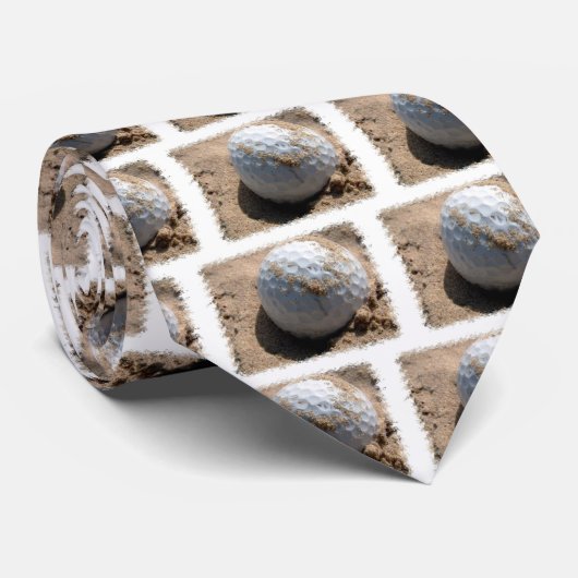 Golf Sand Pit Design Necktie Stropdas (Opgerold)