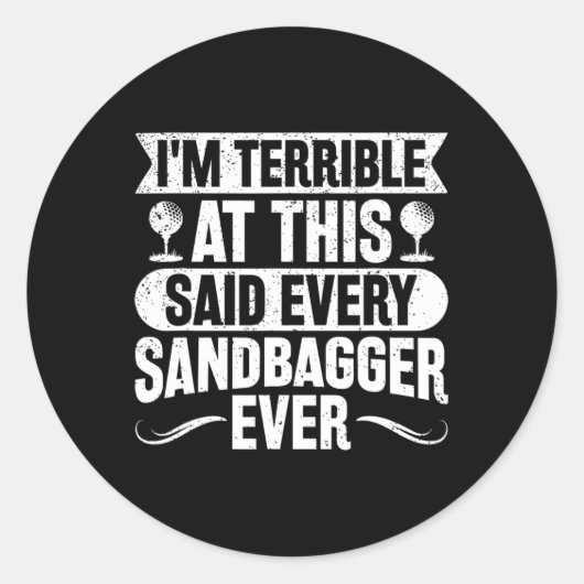 Golf Sandbagger  Ronde Sticker (Voorkant)