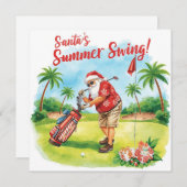 Golf Santa Christmas Summer time Feestdagenkaart (Voorkant / Achterkant)