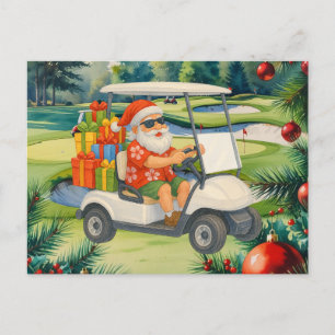 Golf Santa Claus gaat in juli met kerst golfen Feestdagenkaart