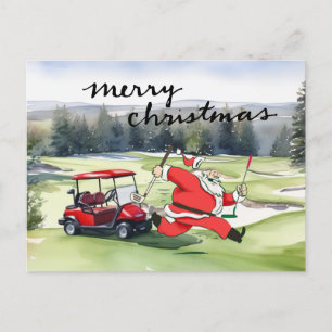 Golf Santa Claus golf Kerstthema Feestdagenkaart