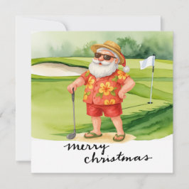 Golf Santa Claus golf Kerstthema Feestdagenkaart