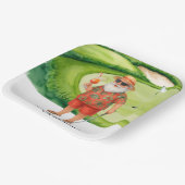 Golf Santa Claus golf Kerstthema Papieren Bordje (Gebogen)
