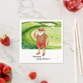 Golf Santa Claus golf Kerstthema Servet (Insitu)