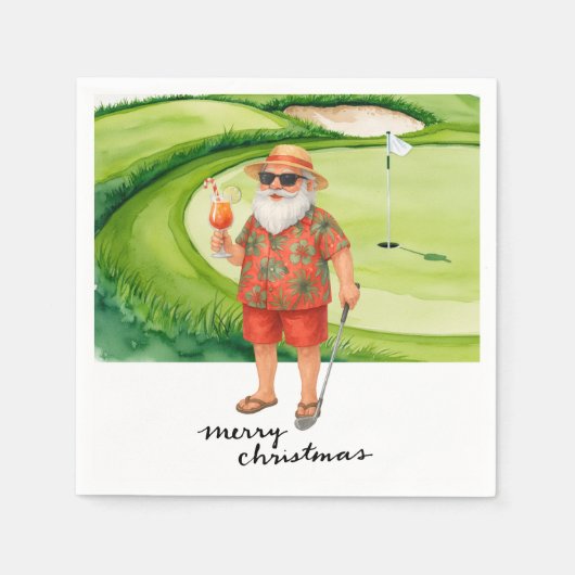 Golf Santa Claus golf Kerstthema Servet (Voorkant)