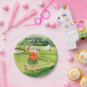 Golf Santa Claus golf Kerstthema Zomer Papieren Bordje (Feest)
