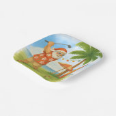Golf Santa Claus golf Kerstthema Zomer Papieren Bordje (Gebogen)