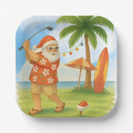 Golf Santa Claus golf Kerstthema Zomer Papieren Bordje