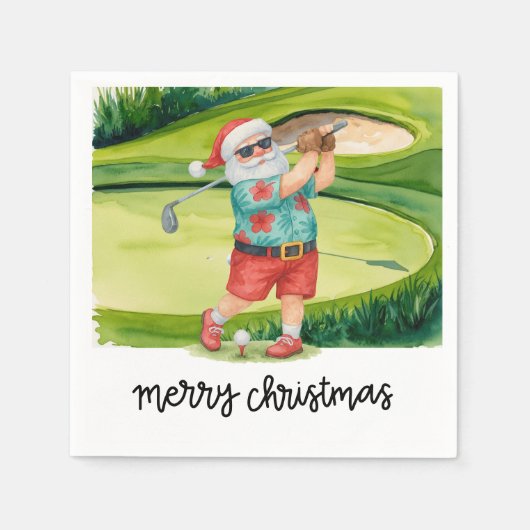 Golf Santa Claus golf Kerstthema Zomer Servet (Voorkant)