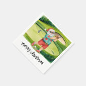 Golf Santa Claus golf Kerstthema Zomer Servet (Hoek)