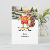 Golf Santa Claus golf Zomer Kerstmis Kaart (Staand voorkant)