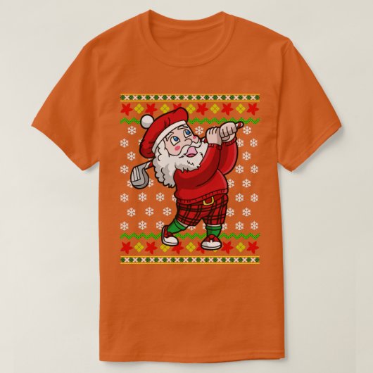 Golf Santa Claus Golfer Golfing Ugly Kerstmis Swe T-shirt (Design voorkant)