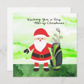 Golf Santa Claus Golfer Kerst Golfen Feestdagenkaart (Voorkant / Achterkant)