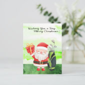 Golf Santa Claus Golfer Kerst Golfen Feestdagenkaart (Staand voorkant)