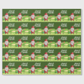 Golf Santa Claus golfer Merry Kerstmis op Green Cadeaupapier (Vlak)