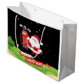 Golf Santa Claus golfer Merry Kerstmis op Green Groot Cadeauzakje (Voorkant Gekanteld)