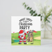 Golf Santa Claus golfer Merry Kerstmis op Green Kaart (Staand voorkant)