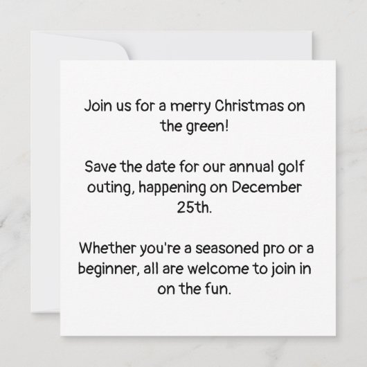 Golf Santa Claus golfer Merry Kerstmis op Green Kaart (Achterkant)