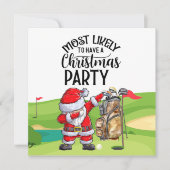 Golf Santa Claus golfer Merry Kerstmis op Green Kaart (Voorkant)