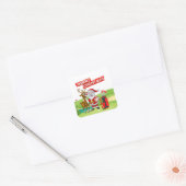Golf Santa Claus golfer Merry Kerstmis op Green Vierkante Sticker (Envelop)