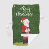 Golf Santa Claus golfer op groene kerst Golfhanddoek (Insitu)